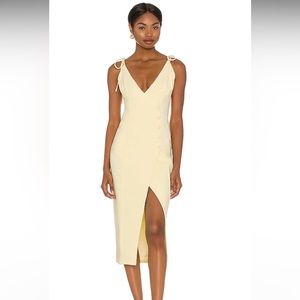 Aaliyah Midi Dress in Butter Yellow